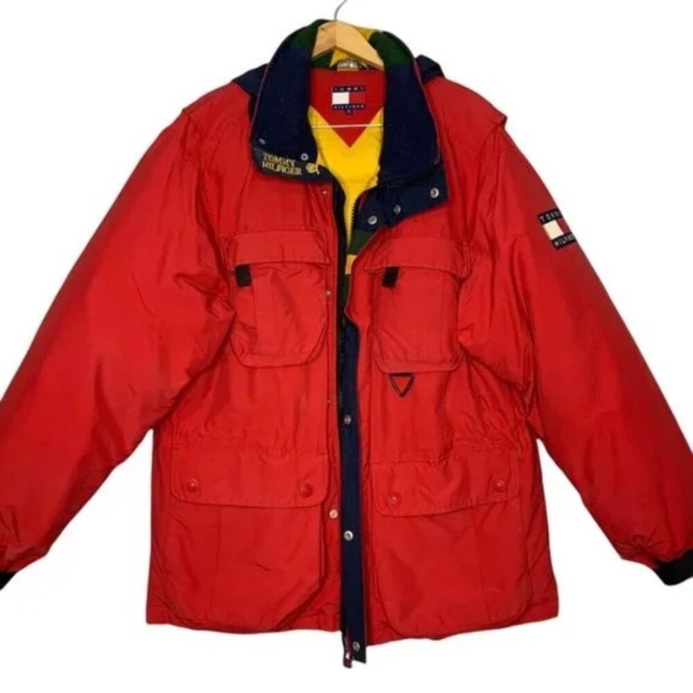 VINTAGE 90’s Tommy Hilfiger Goose Down Heavy Winter Puffer Coat